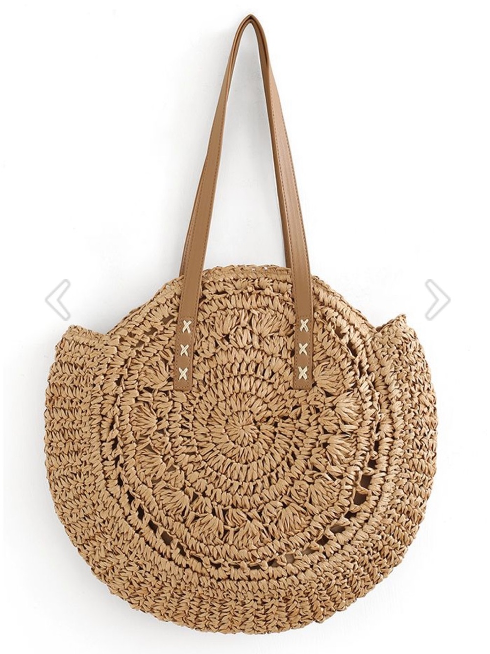 NWOT Round Straw Bag - Picture 4 of 8